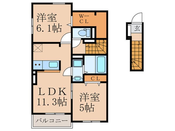 ロータス川宮３の物件間取画像